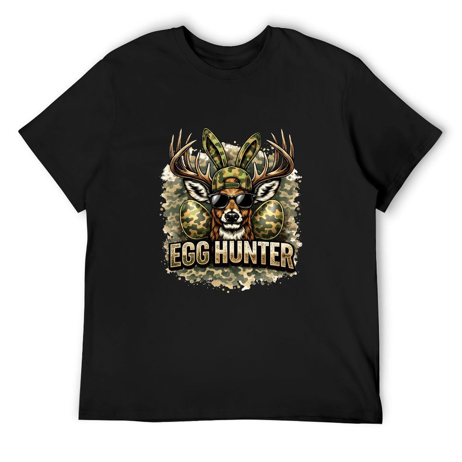 Wildman Hunting & Outdoor - 屋外での水鳥狩猟 わたしはむしろアヒル狩りがしたい ブラック Tシャツ カモフラージュ柄 ボウマーラード