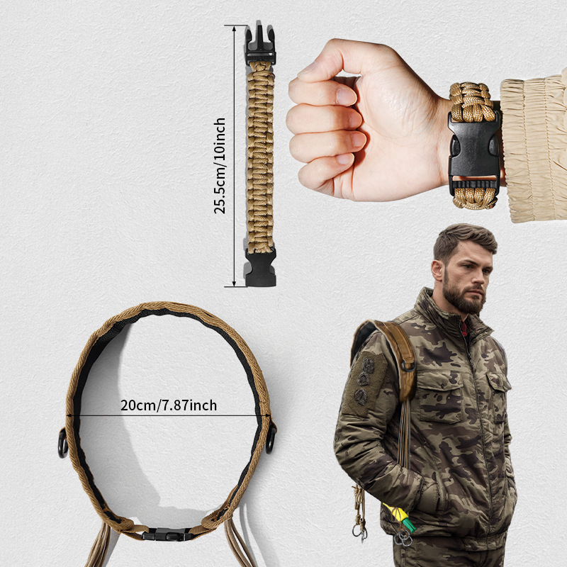 Hunting And Outdoor Supplies - アウトドアギアカラー、アウトドアキャンプおよび狩猟用品、傘紐編みホイッスルランヤードブレスレットスタイル