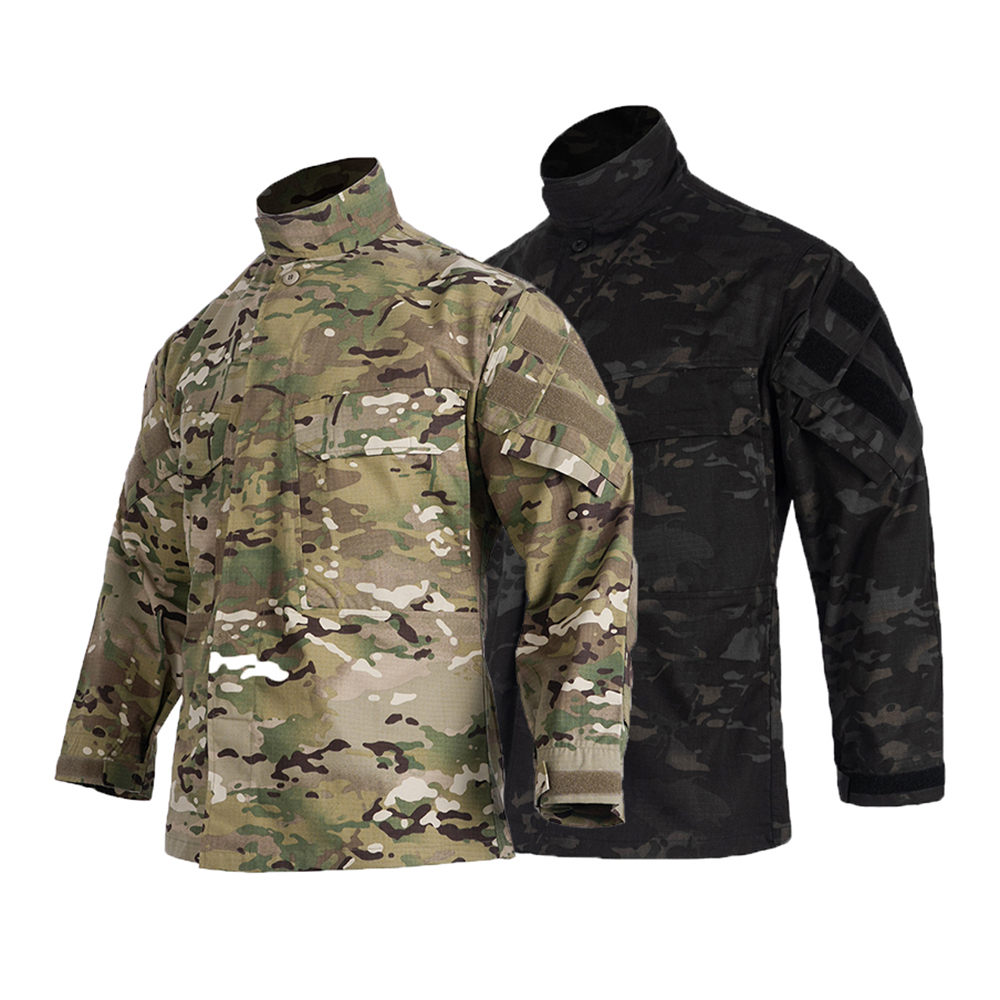 Outdoor Hunting Coat - メンズフィールドカモフラージュ長袖ウインドブレーカーコート、戦術戦闘訓練ユニフォーム、アウトドアハンティング、キャンプ服