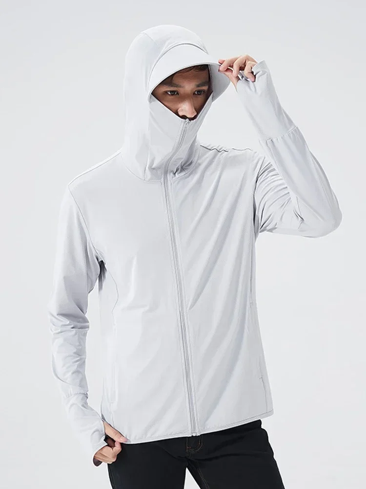 Outdoor Hunting Coat - 夏フード付きジャケット UPF 50 + UV 太陽保護服釣り狩猟服スキンウインドブレーカー登山アウトドアジャケット