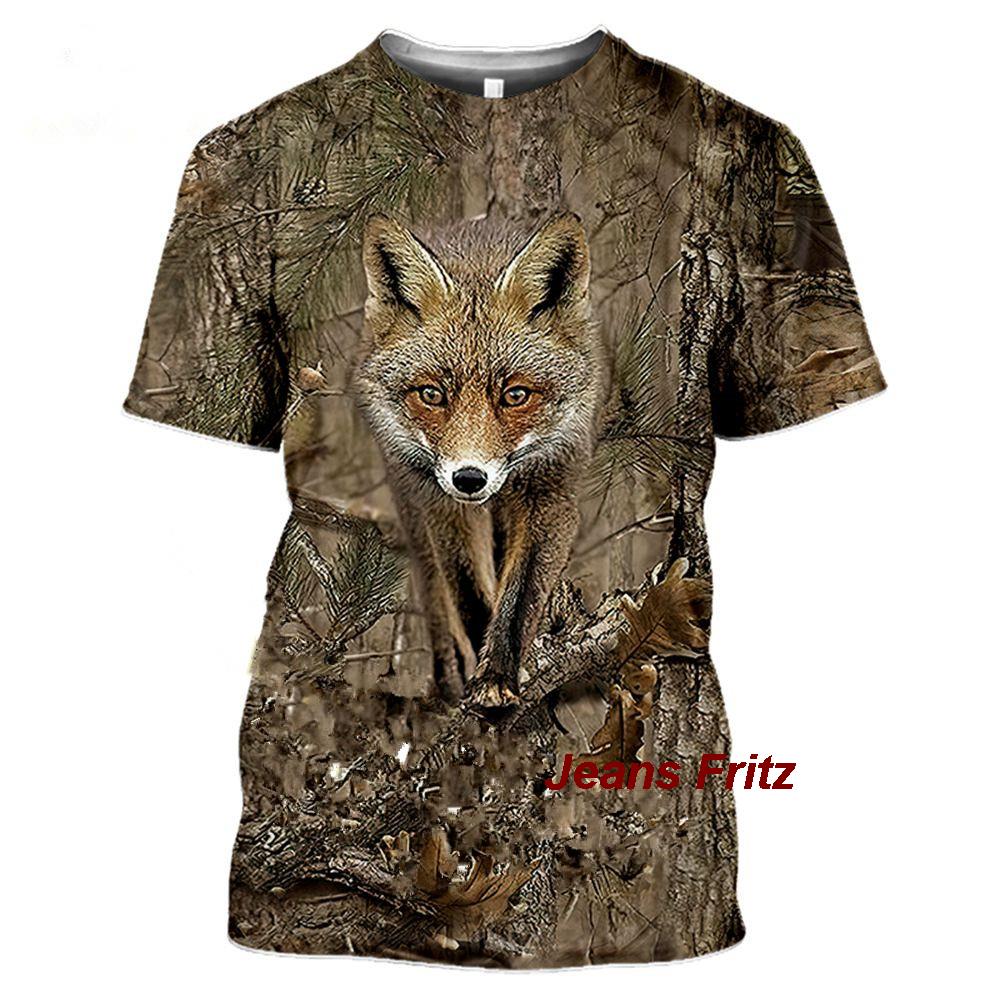 メンズ半袖Tシャツ,カモフラージュ,動物,野生,3D,夏,レ - Wildman Hunting & Outdoor のレビューと価格