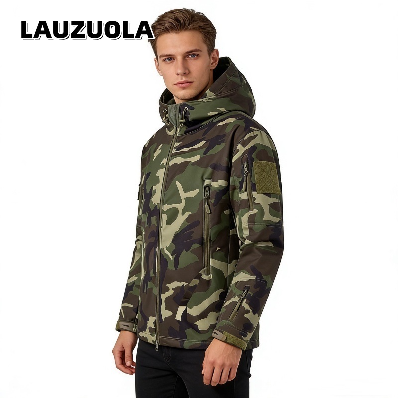 メンズ迷彩防水ジャケット 2026年新作 多ポケット フード - Outdoor Hunting Hoodie のレビューと価格
