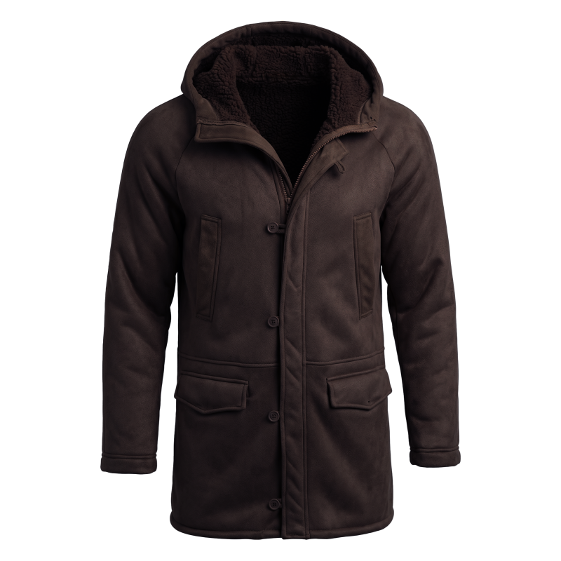 メンズフェイクファー裏地付きフード付き冬用ジャケット |   - Outdoor Hunting Coat のレビューと価格