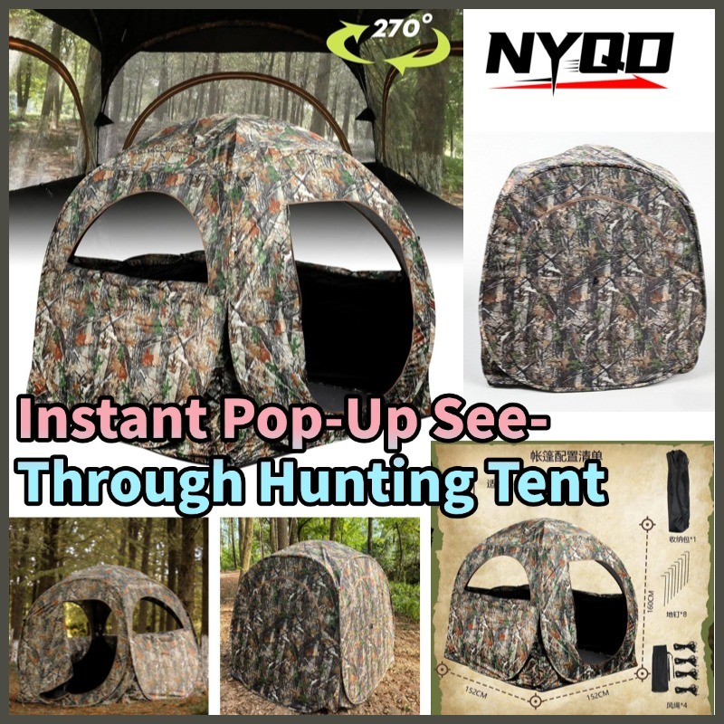 ポップアップ式キャンプテント 森の隠れ家 携帯用シースルーシ - Hunting And Camping In Forest のレビューと価格