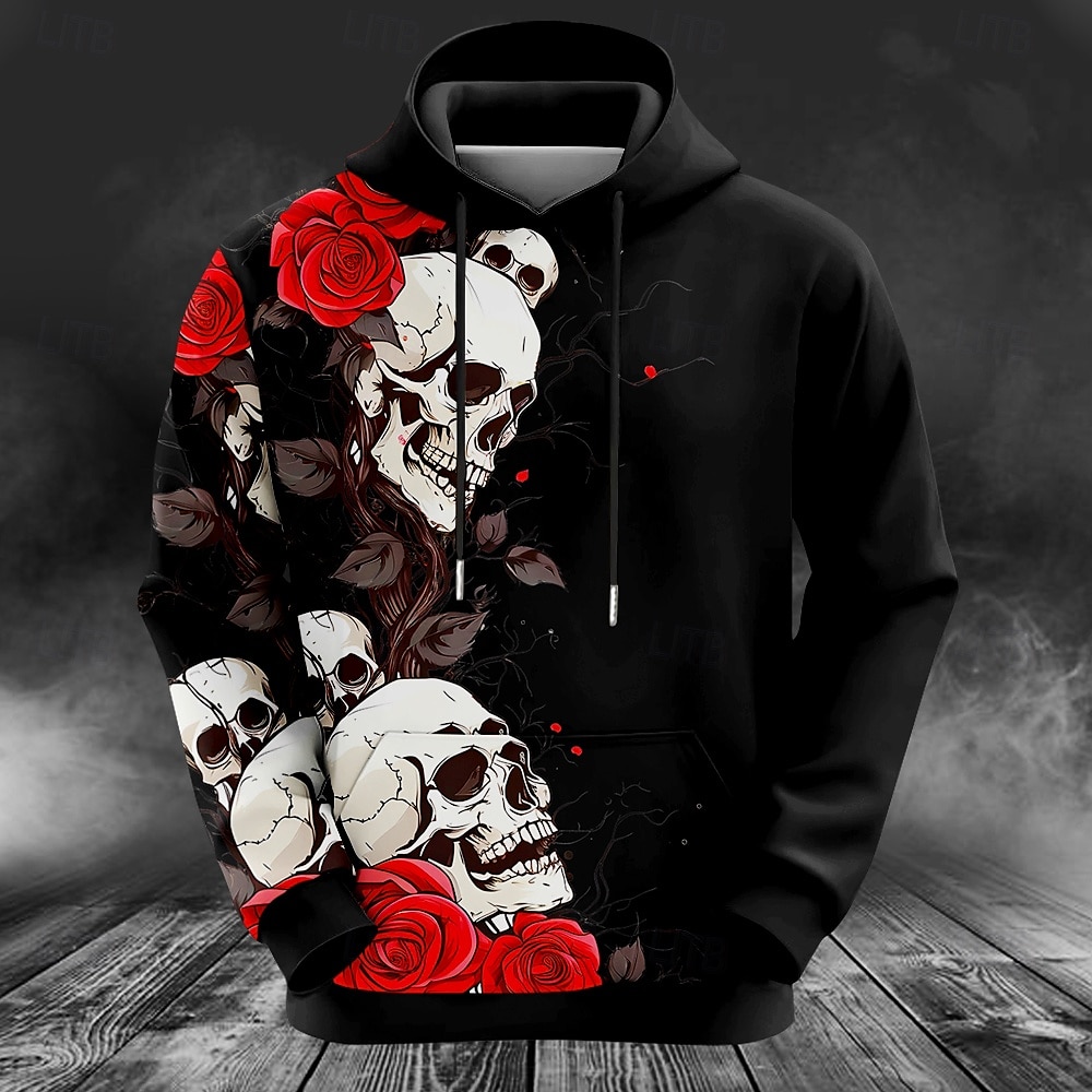メンズ鹿柄プリントフーディスウェットシャツファッションクラシ - Outdoor Hunting Hoodie のレビューと価格