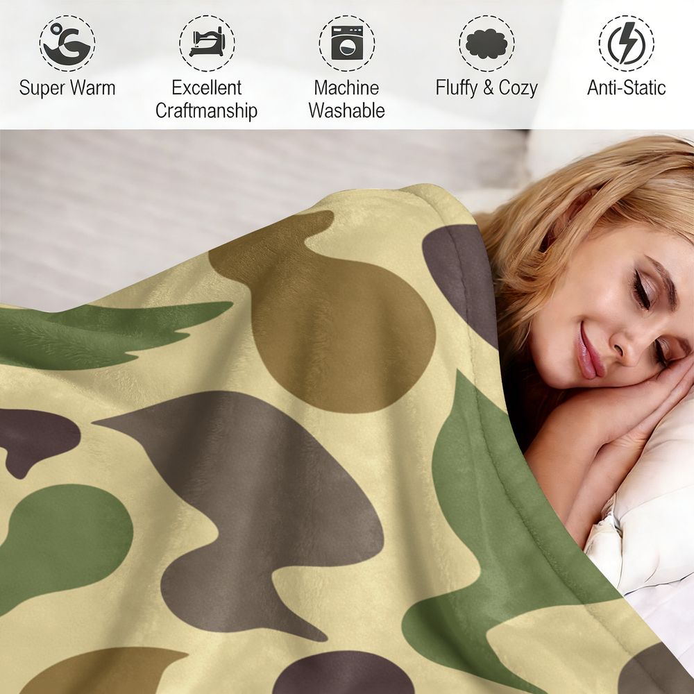 アヒル柄フランネルブランケット ソフトで心地良いスローラグ  - Hunting Outdoor Rug のレビューと価格