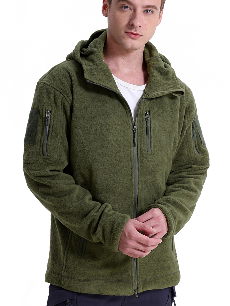 メンズ タクティカル フリース ジャケット 冬 暖かい フル - Outdoor Hunting Hoodie のレビューと価格