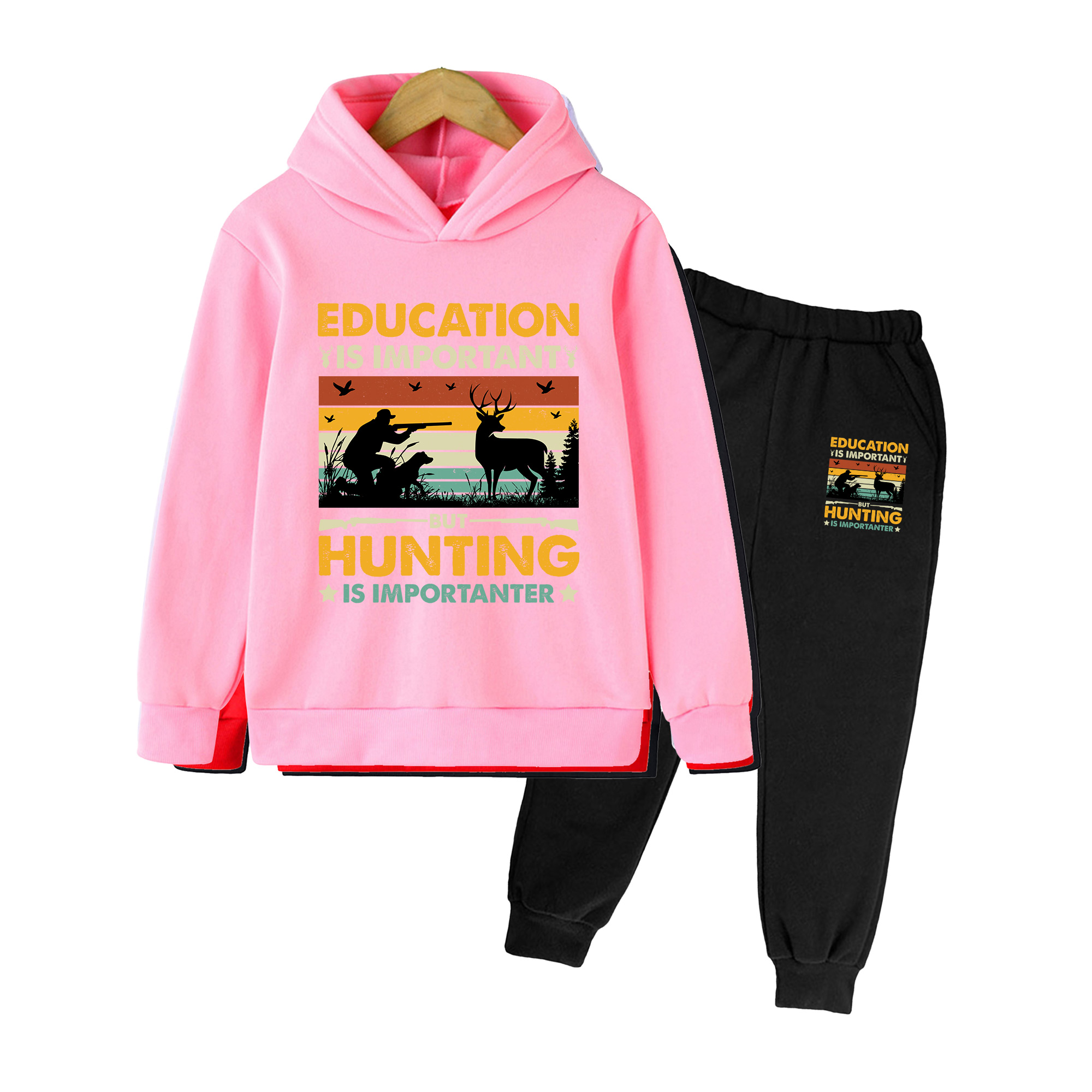 キッズ用フーディー＆スウェットパンツセット、ヴィンテージハン - Outdoor Hunting Hoodie のレビューと価格