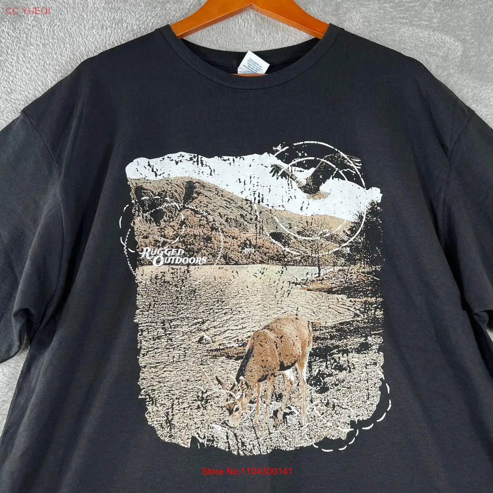 頑丈なアウトドア自然Tシャツ メンズ 2XL ブラック マウ - Hunting Outdoor Rug のレビューと価格