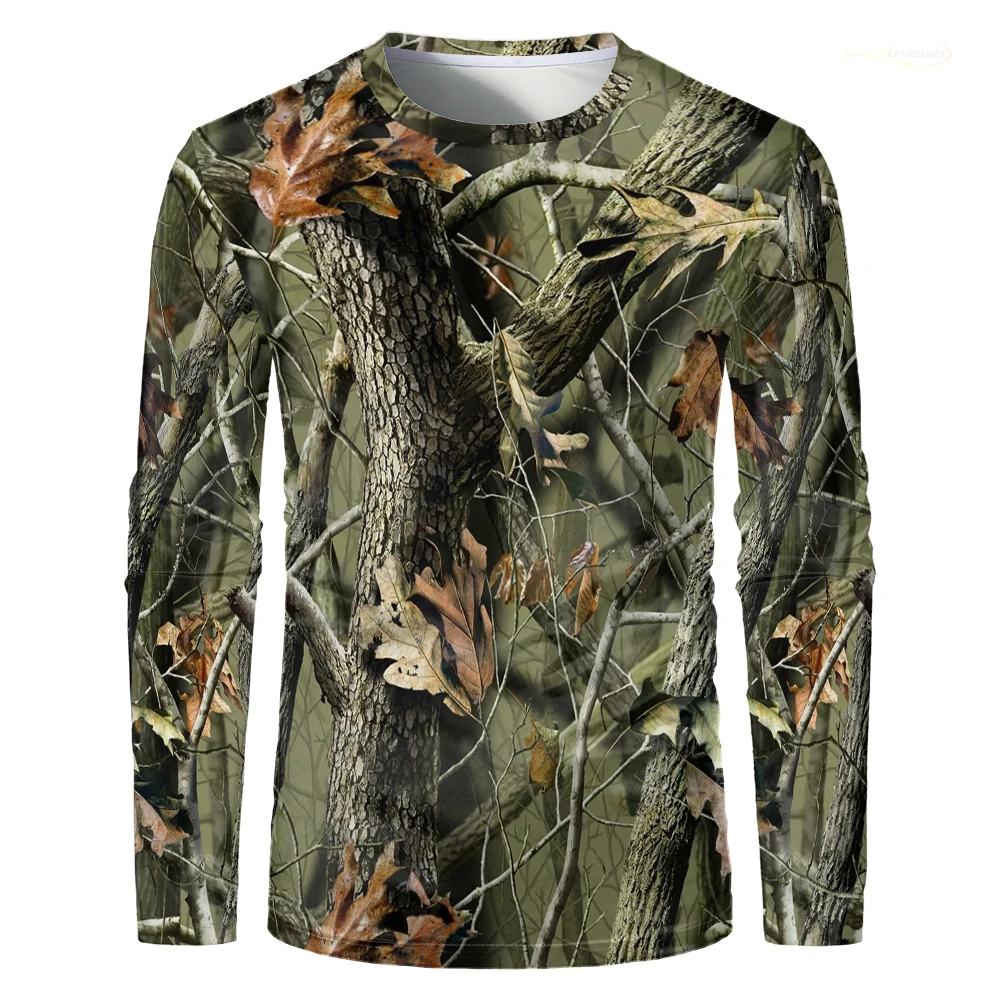 メンズ迷彩柄フォレストハンティングTシャツ アウトドア速乾性 - Hunting And Camping In Forest のレビューと価格