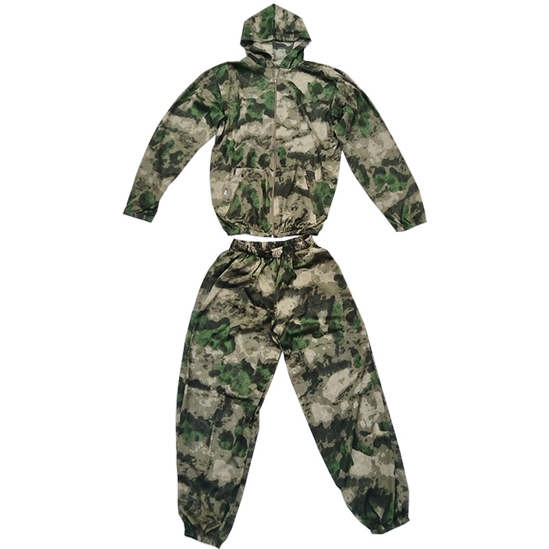 屋外用フード付きセットアップ メンズ 軽量メッシュ迷彩スーツ - Outdoor Hunting Hoodie のレビューと価格